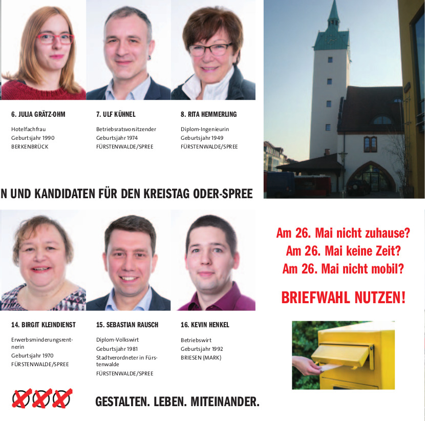 Kreistagswahlen OderSpree Wahlkreis 2. Die Kandidaten SPD Landkreis